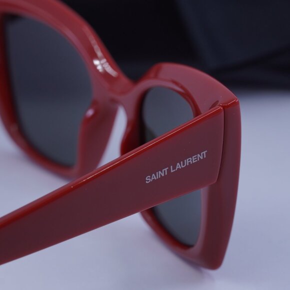 Saint Laurent SL552 010 Cat Eye Sunglasses - Red/Grey - Picture 9 of 11